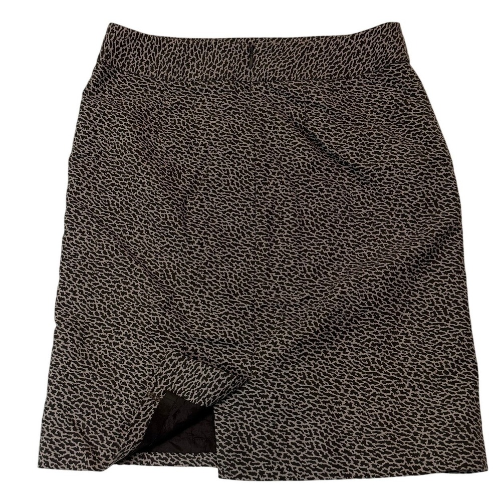 LOFT Brown Animal Print‎ Silk Blend Pencil Skirt  Women's size 4 - Picture 3 of 5
